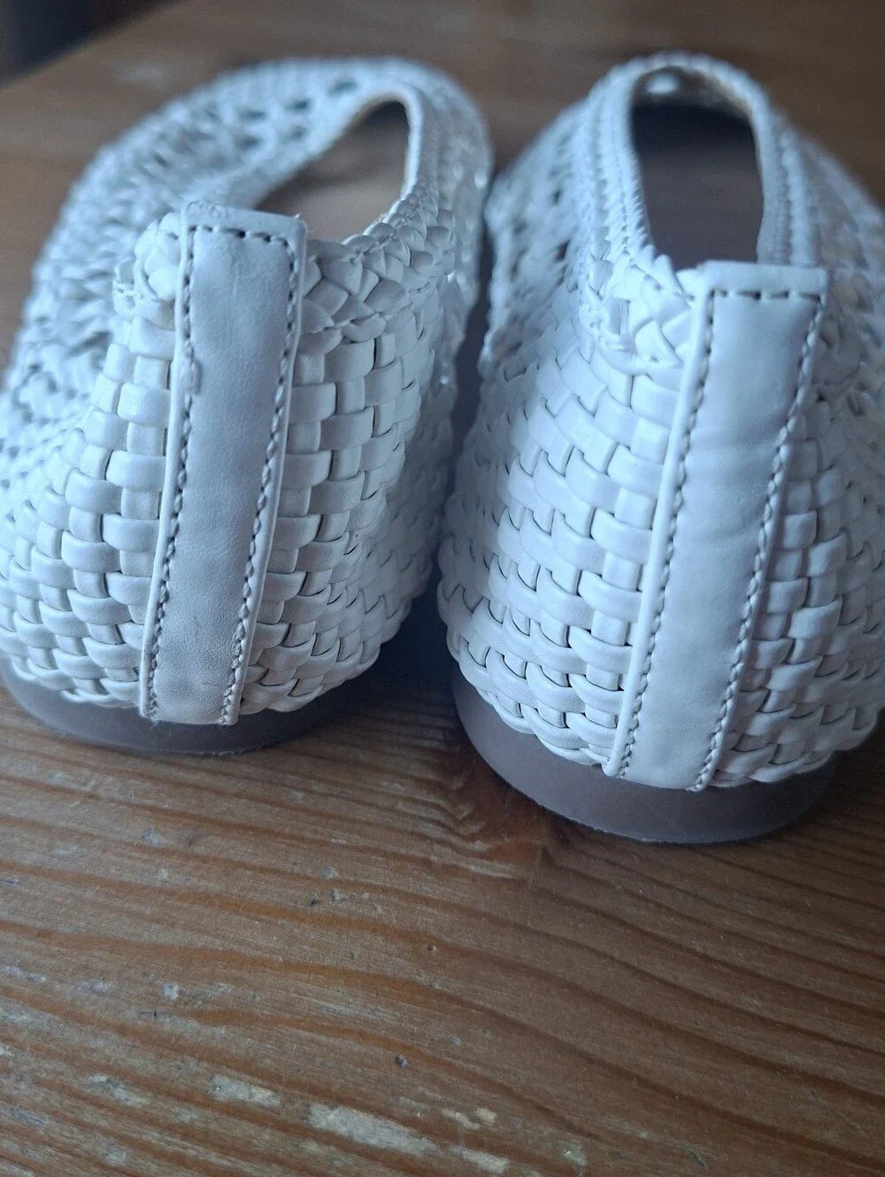 Lucky Brand Woven Leather Ballet Flats , White Size 8